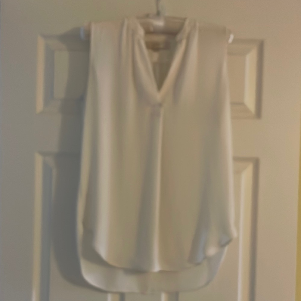 Elegant Cream Sleeveless Blouse
